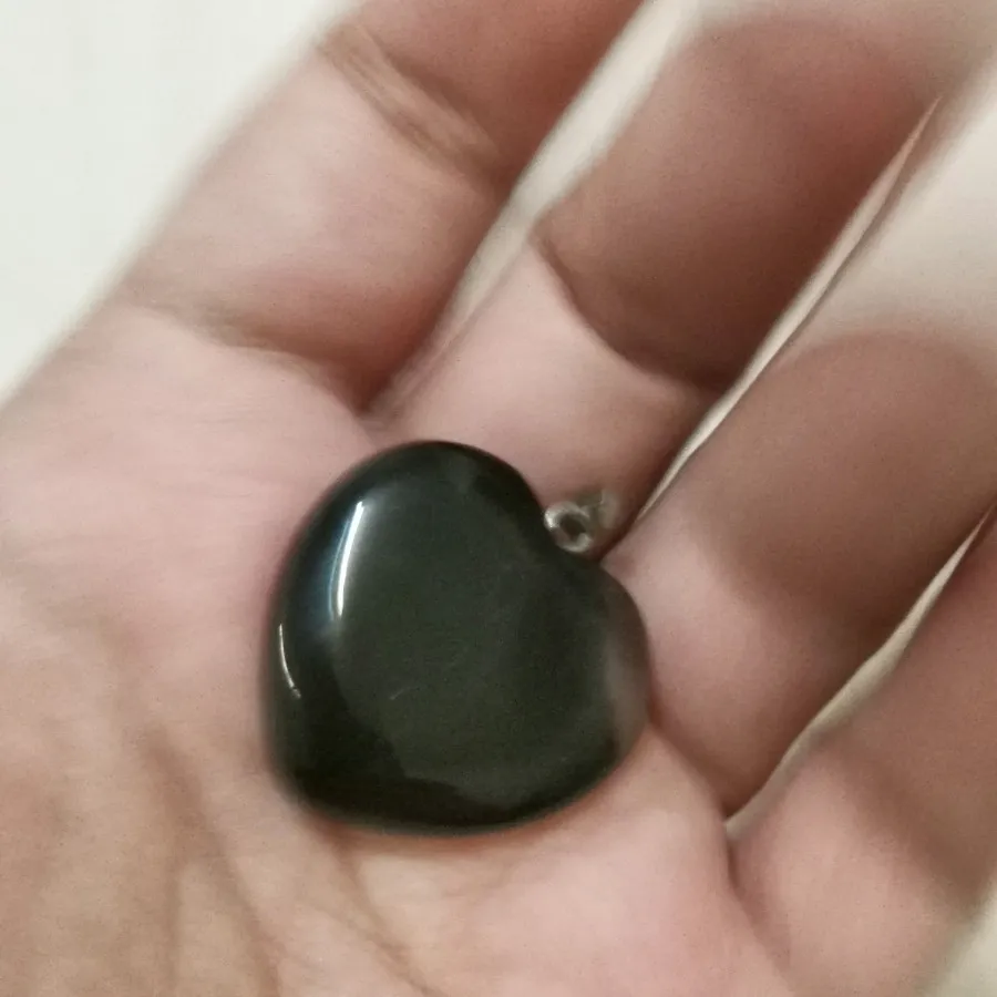 گردنبند سنگ مشکی قلبی