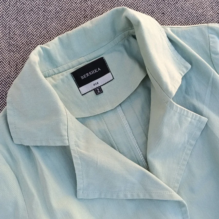 کت کتان Denim سبز پاستلی