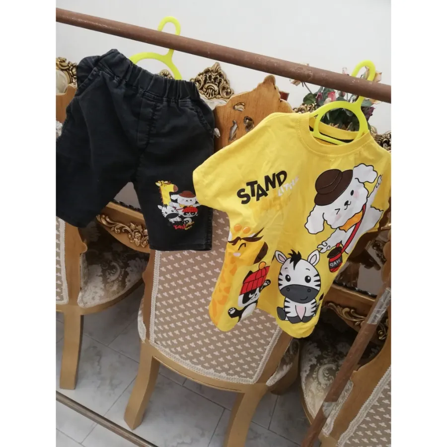 ست تیشرت شلوارک جین
