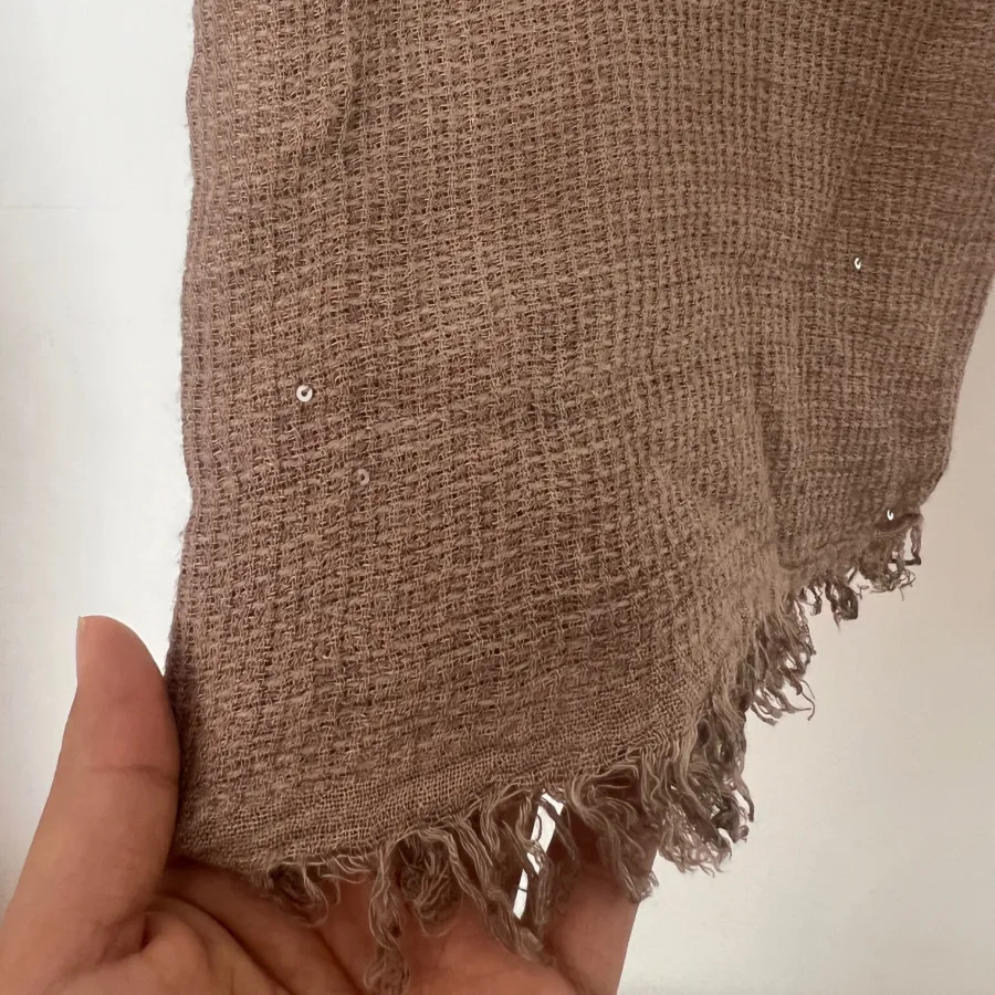شال تابستانه نخی موکا کرم