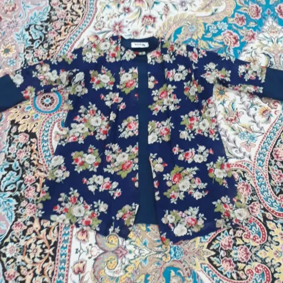 شومیز سورمه ای گلگلی
