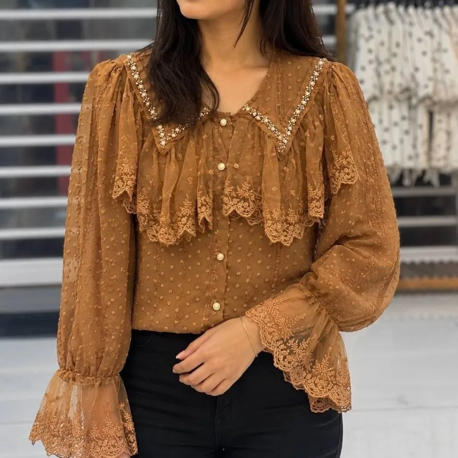شومیز مجلسی دانتل شیک
