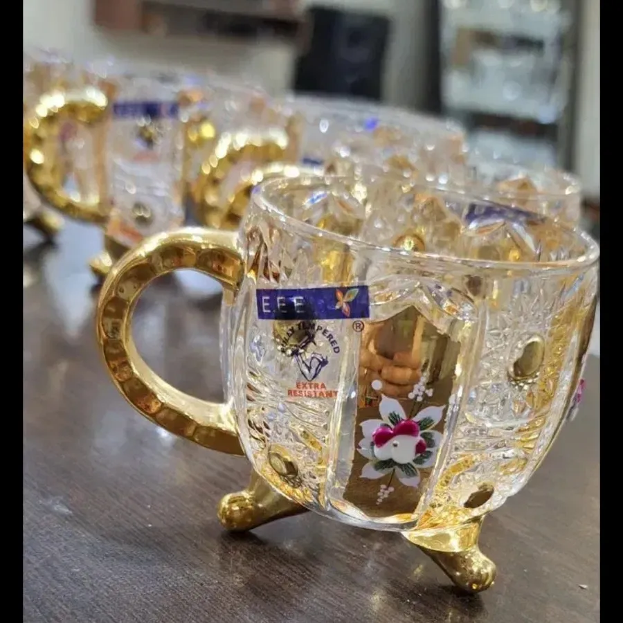 فنجان چای خوری طلاکوب چک