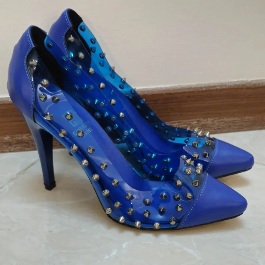 کفش پاشنه بلند آبی کاربنی