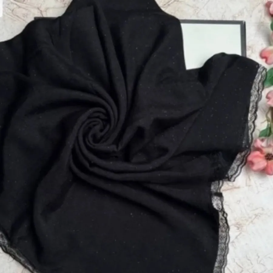روسری مشکی حاشیه دانتل