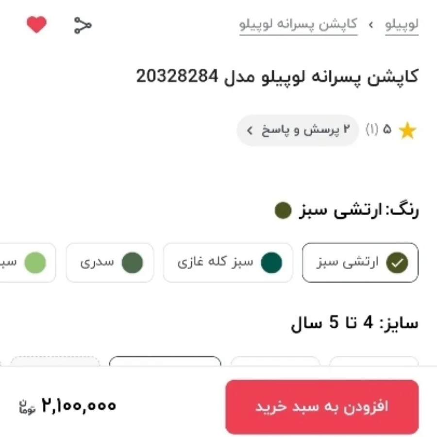کاپشن پسرانه لوپیلو