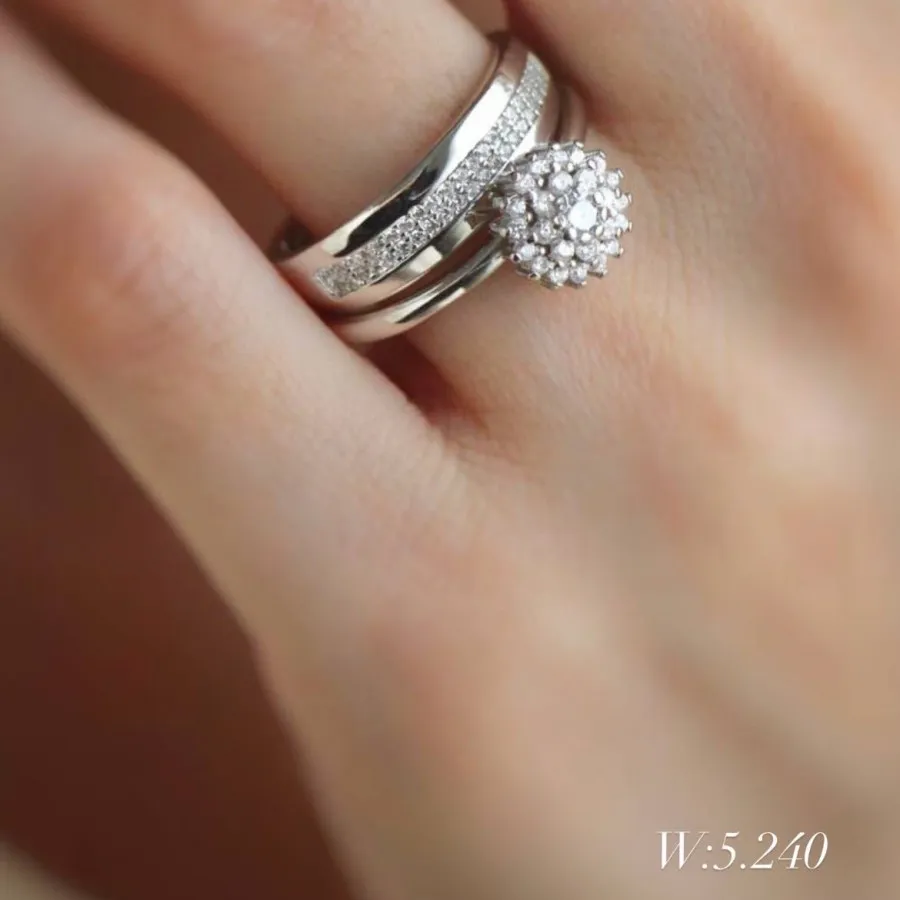 حلقه و پشت حلقه نقره