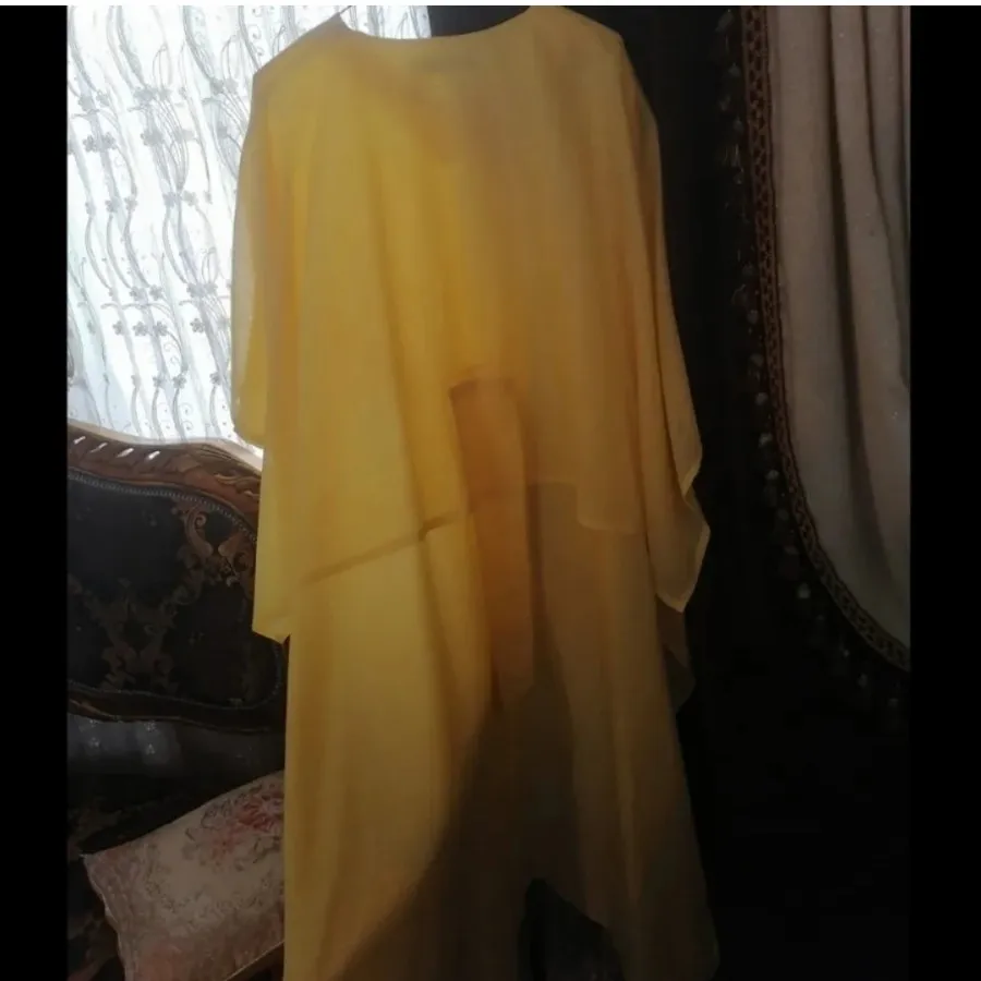 مانتو دوتیکه ساحلی زرد