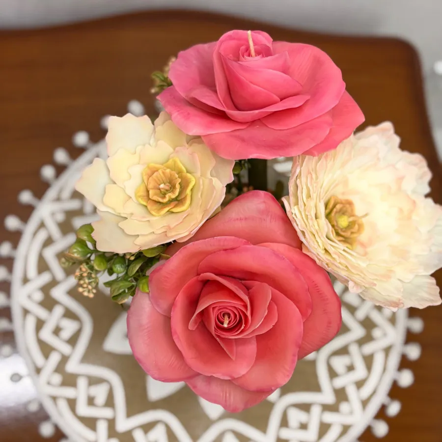 گلدان گل شمعی / باکس گل