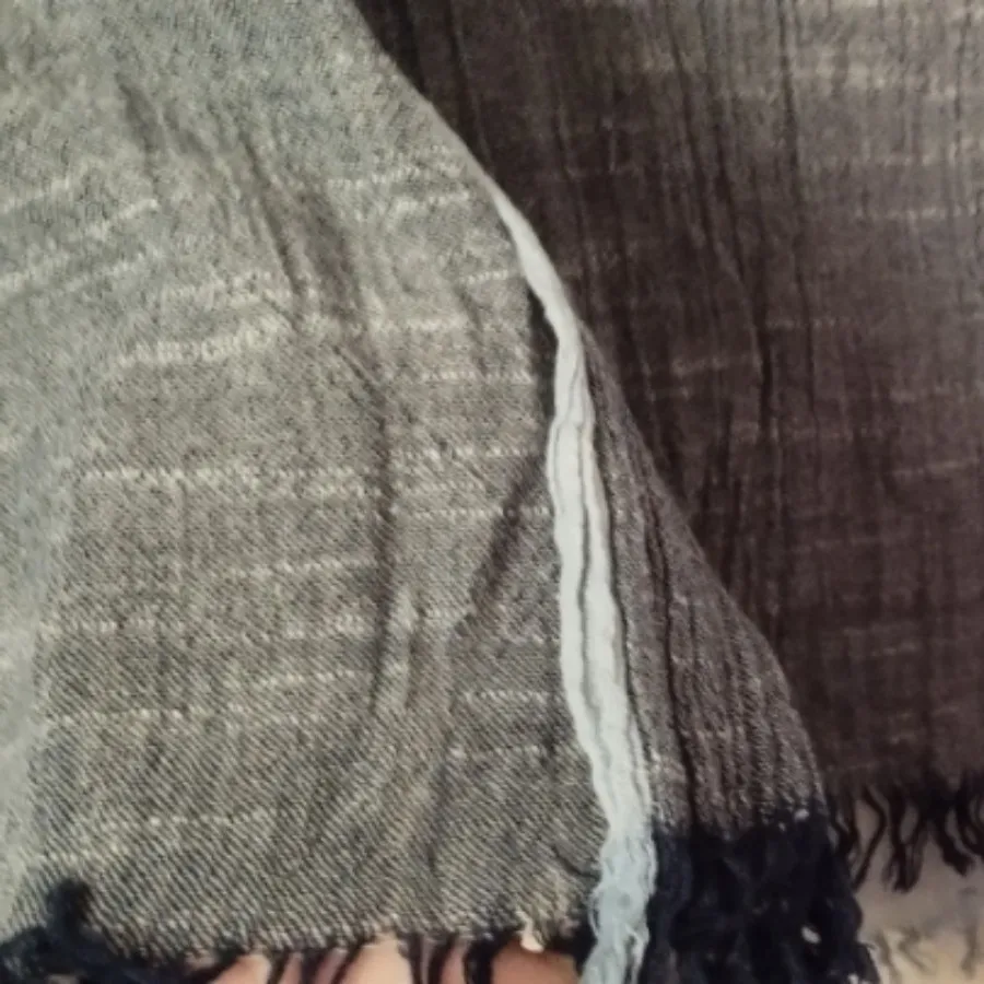 شال نخی آبی طوسی
