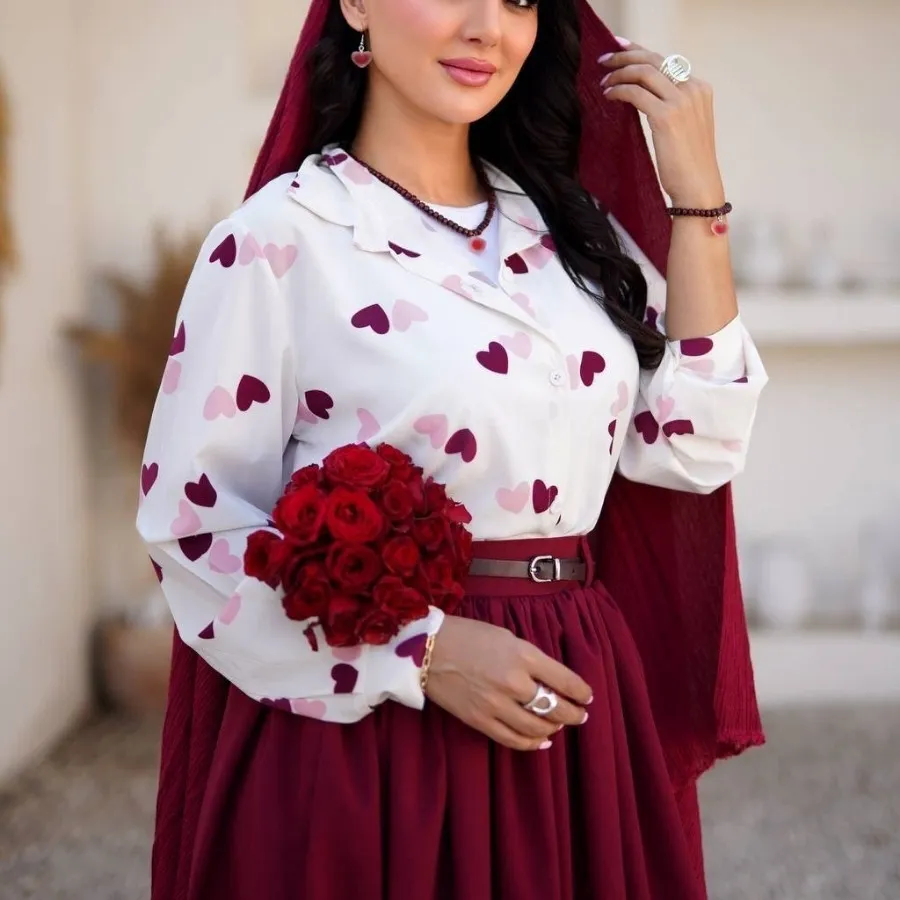 ست شومیز دامن کمربند