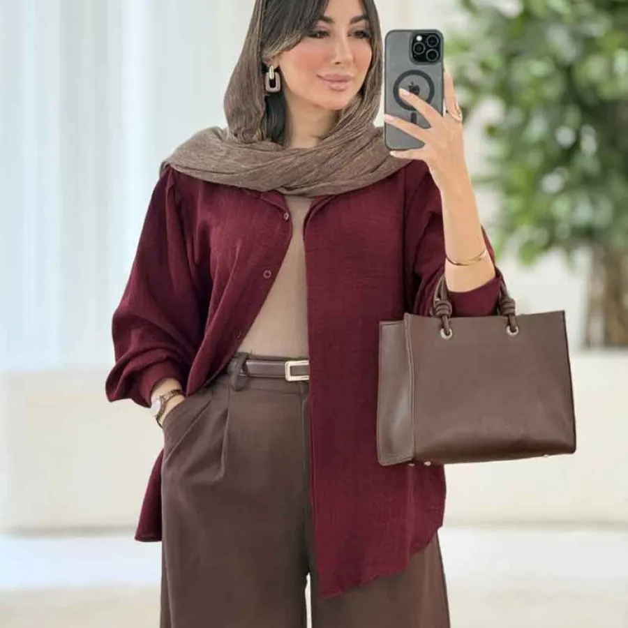 شومیز زرشکی شانتون