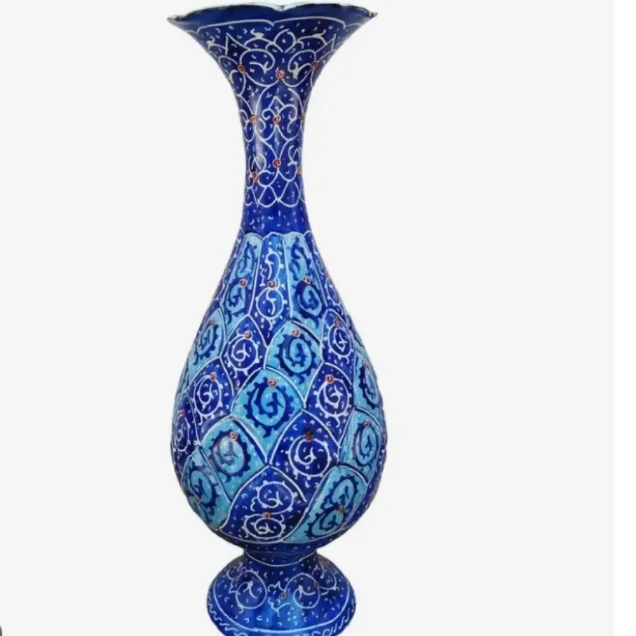 گلدان مسی میناکاری
