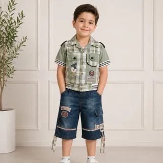 تیشرت شورتک پسرانه جین