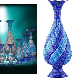 گلدان مسی مینا کاری