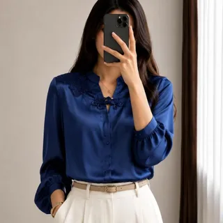 شومیز ساتن گلدوزی شده