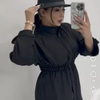 مانتو مشکی کمر کش