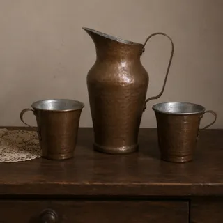 پارچ و لیوان مسی