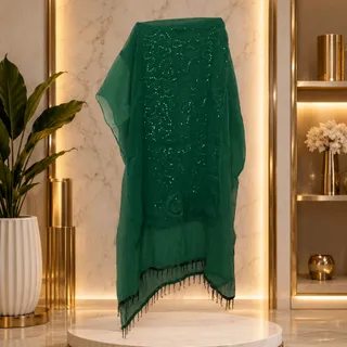 شال حریر سبز