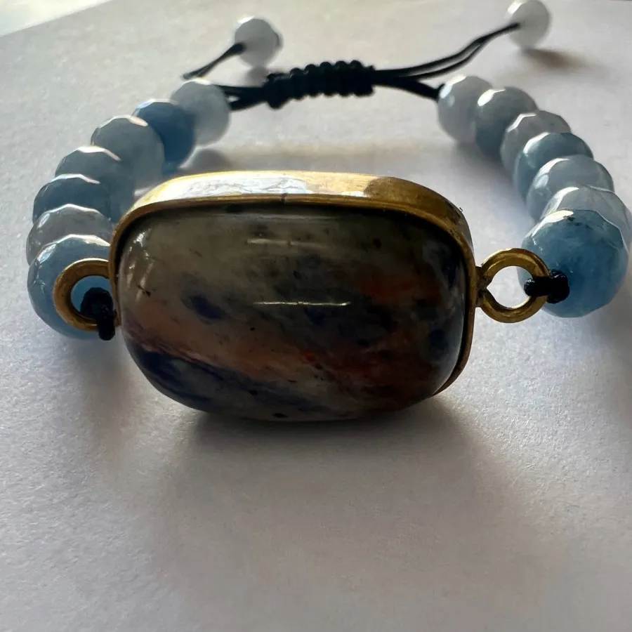 دستبندسنگ آزوریت وجیدآبی