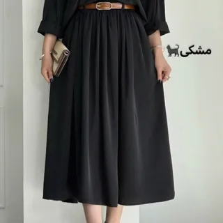 دامن کرپ سوپر الیزه مشکی