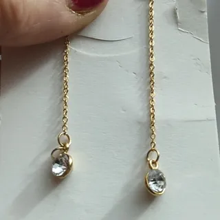 گوشواره تک نگین استیل