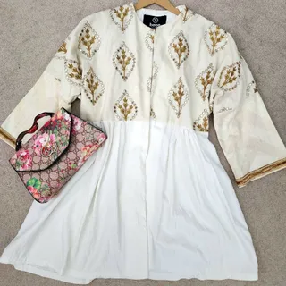 مانتو طرحدار آینه کاری
