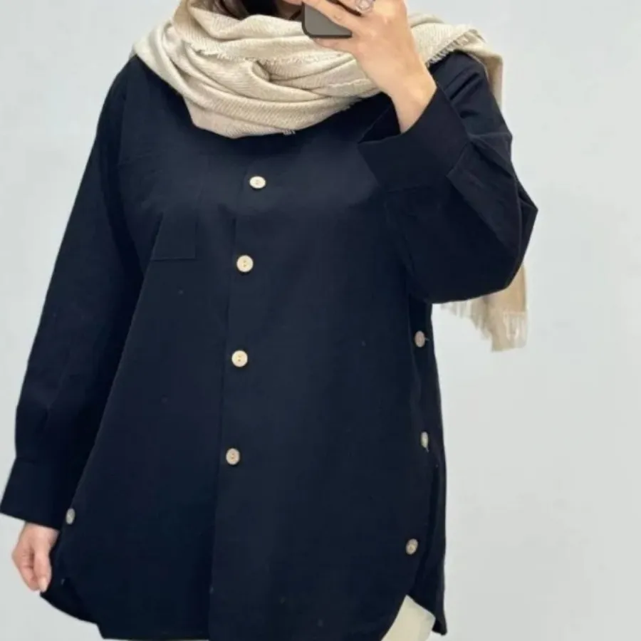 شومیز لینن پنبه بیسیک