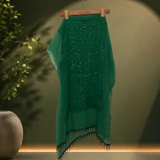 شال سبز حریر