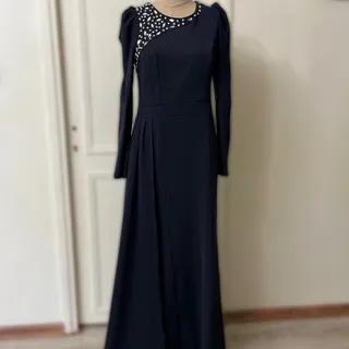 ماکسی یقه مروارید دوزی
