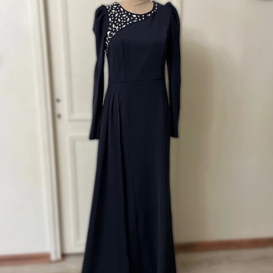 ماکسی یقه مروارید دوزی