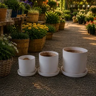 گلدانهای لعابی سفید