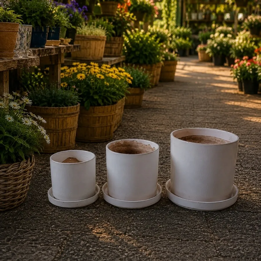 گلدانهای لعابی سفید