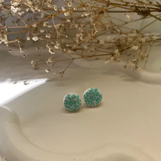 گوشواره گل گلی سبزآبی