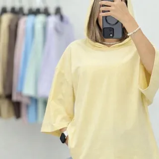 تیشرت باکسی کلاهدار