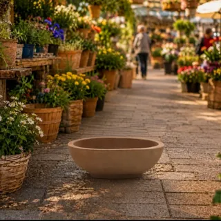 گلدان سفالی بیضی