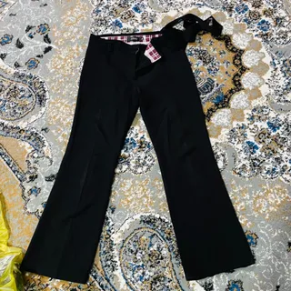 شلوار راسته مشکی پارچه ای