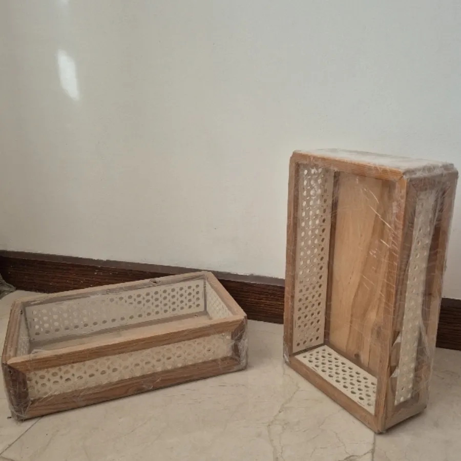 سبد چوبی حصیری کادو
