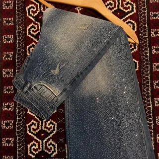 شلوار جین فول نگین بگ