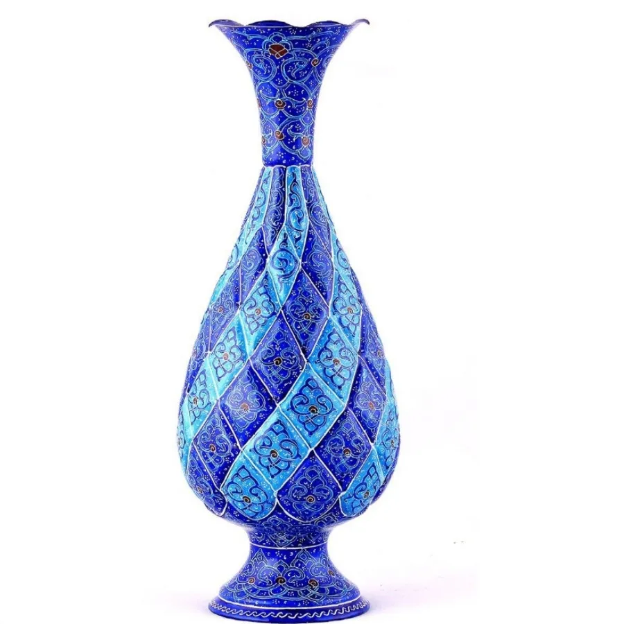 گلدان مسی میناکاری