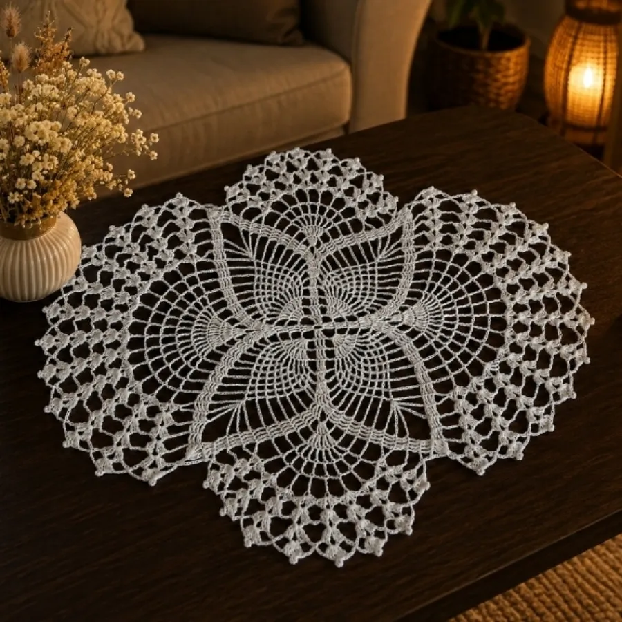 رومیزی ابریشمی دست بافت