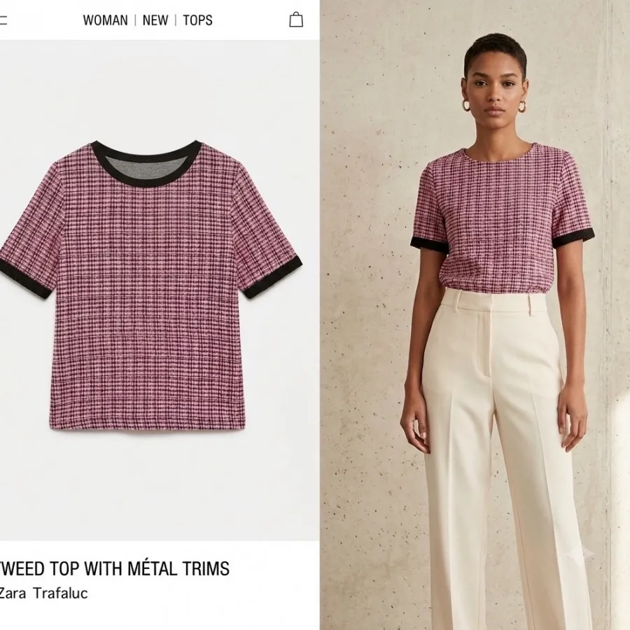 بلوز طرح شنل Zara