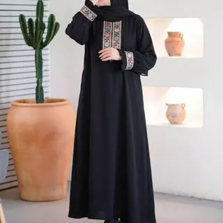 مانتو عبا کرپ سوزن دوزی