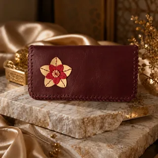 کیف پول زنانه چرم دستدوز
