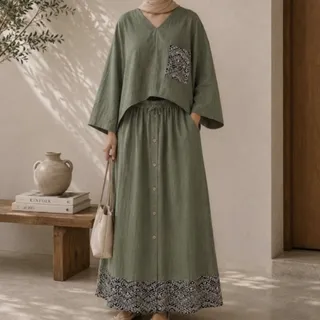 شومیز و دامن زنانه لینن