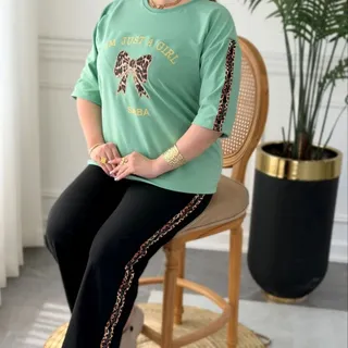 ست تیشرت شلوار پلنگی