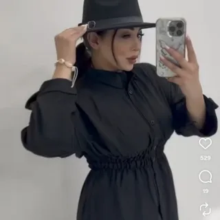 مانتو مشکی کمر کش