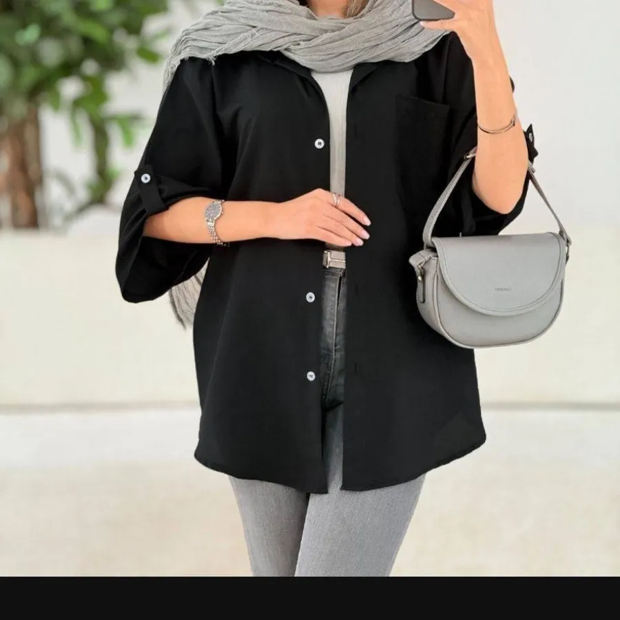 شومیز مشکی یشمی حراجی