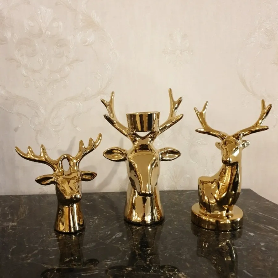 مجسمه و شمعدان گوزن
