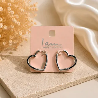 گوشواره قلب نقره‌ای